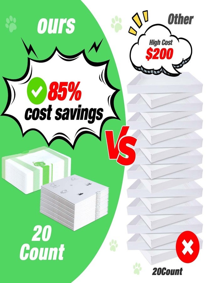 Med Litter Box Liners Compatible with Pets Scoopfree Litter Box Refill Tray Rectangle Bags with Anti-scratch Cardboard 20 Pack - Image 4